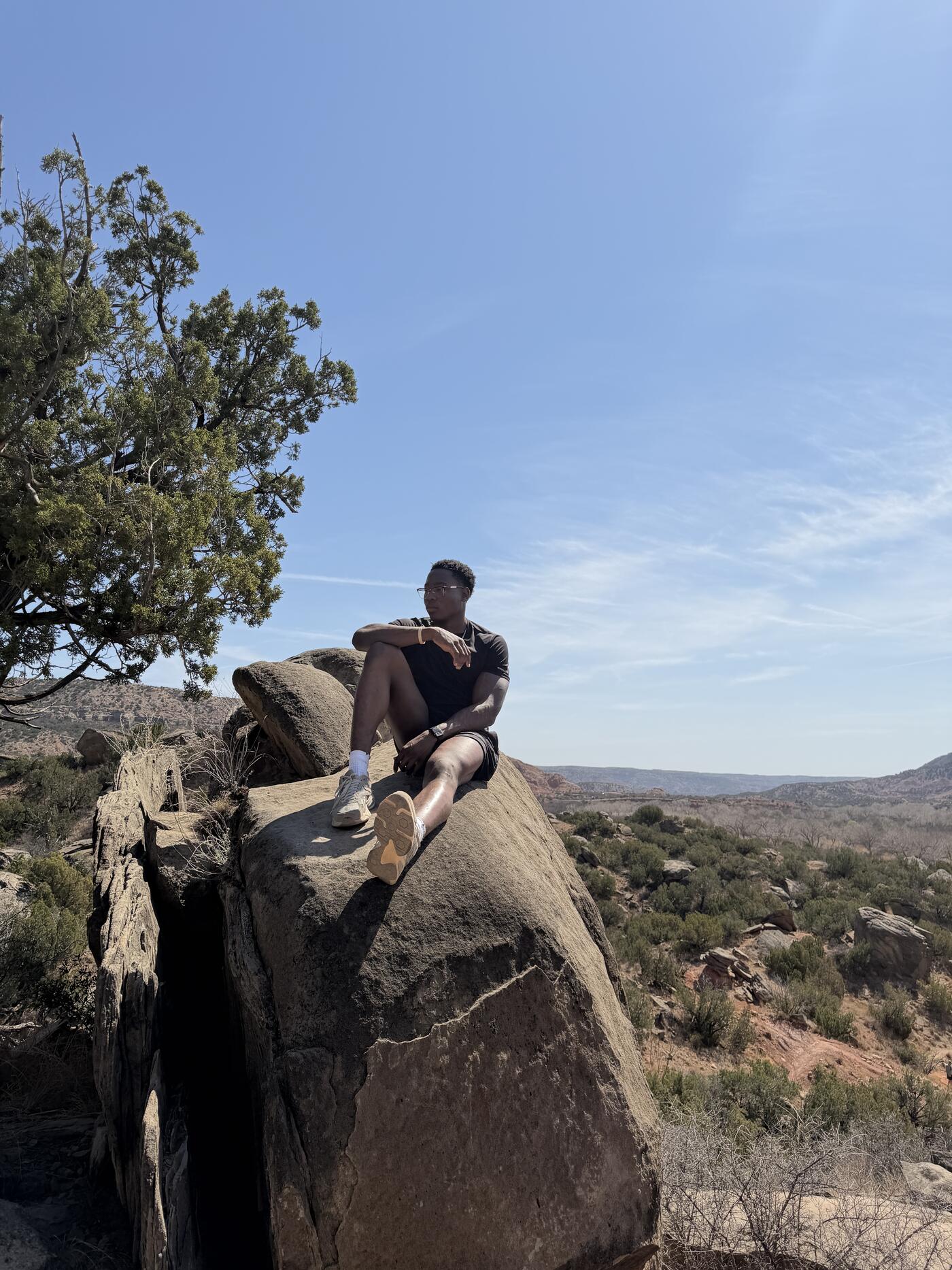 Resting on a hike